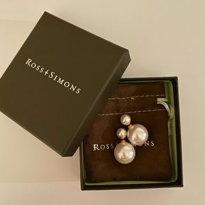 Ross Simons 	
8-16mm Shell Pearl Front-Back Earrings in 14kt Gold Over Sterling